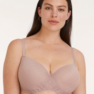 Sz 36F Taupe ThirdLove Everyday Lace T-Shirt Bra